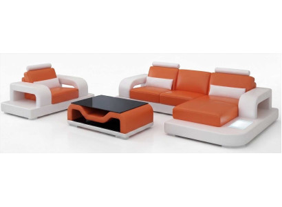Hochwertige Wohnzimmer Möbel Orange mit Couchtisch und Design