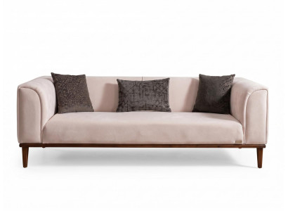 Beiges 2-Sitzer-Sofa Stoffsofa moderner Stil Design-Sofas