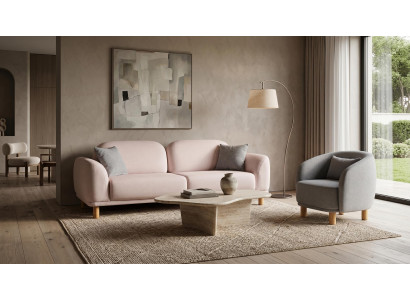 Graues Sofa-Set 2-Sitzer-Sofas Stoffsofa und Sessel Designer