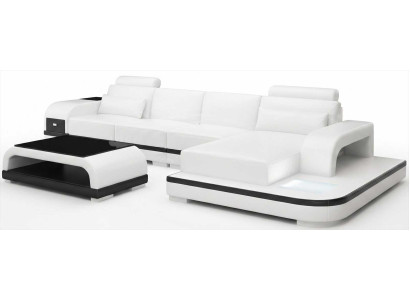 Großes Weißes Ecksofa L Form Wohnzimmer Sofa Set Couchtisch Modern