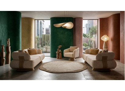 Couchgarnitur Modern Beige Luxus Sofagarnitur Sofaset 3er Sofa Sessel