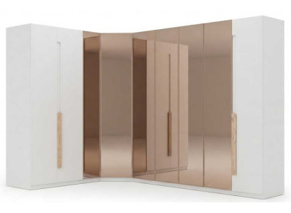 Eckschrank Weiß Holz Glas Modern Design Stauraum Wohnzimmer Flur