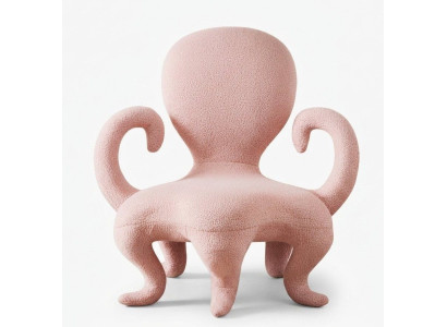 Designer Octopus Lounge Sessel Bouclé Skulptur Akzentsessel Modern