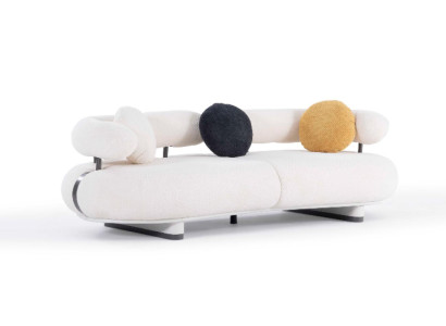 Design 3-Sitzer Sofa Boucle Beige Modernes Couch Polstersofa Dreier