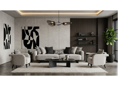 Design Sofa Set 4 1 1 Sitzer Couch Garnitur Polstergruppe Beige Modern