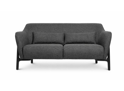 Dreisitzer Sofa Metallbeine Kissen Schwarz Modern Polster Sitzmöbel