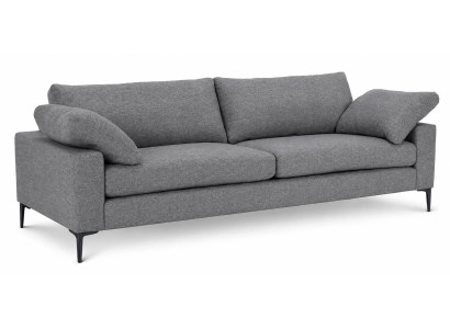 Graues Dreisitzer Sofa Stoff Polstersofa Wohnzimmer Modern Elegant