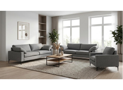 Zwei Dreisitzer Sofa Ein Sessel Polstermöbel Wohnzimmer Modern Elegant
