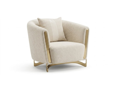 Modernes Armchair Sessel Einzelsofa Bequemer Lounge Sessel Beige Neu
