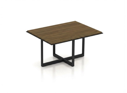 Modern Couchtisch Braun Holz Schwarzes Metall Wohnzimmer Design