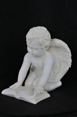 Figur Skulptur Engel mit Buch 36,5cm  Skulpturen Figuren Statue Statuen PG0630