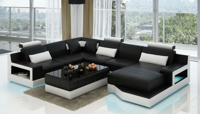 Ledersofa Ecksofa Couch Polster Wohnlandschaft Couchen Eck Sofa Sitz Garnitur