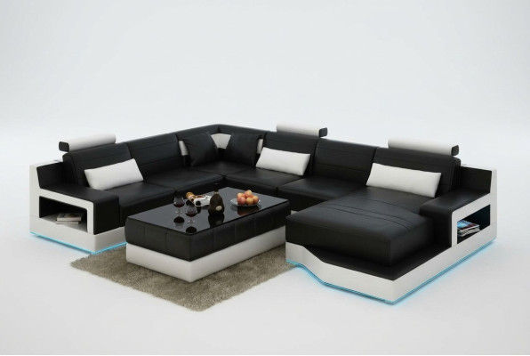 Ledersofa Ecksofa Couch Polster Wohnlandschaft Couchen Eck Sofa Sitz Garnitur