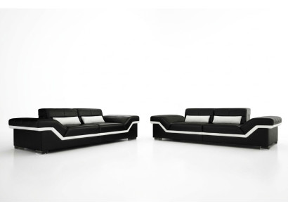 LEDERSOFA BIG SOFA 3+3 DESIGN SOFA POLSTER LEDER GARNITUR COUCH SOFAGARITUR NEU