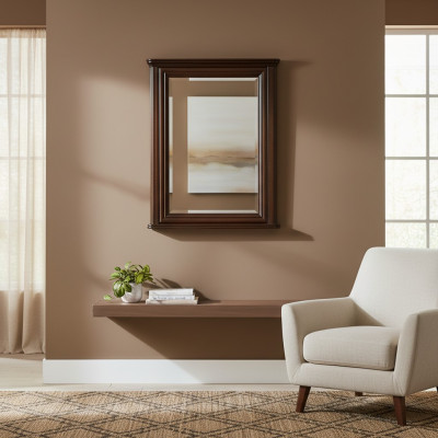 Klassischer Designer Echten Holz Rahmen XXL Spiegel 107x71 Spiegel - Model W-L3
