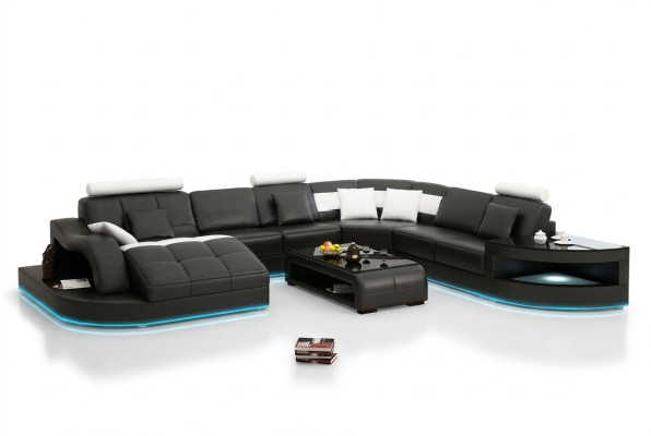 Ledersofa Couch Wohnlandschaft Ecksofa Eck Garnitur Design Modern Neu Sofa