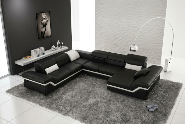 LEDERSOFA XXL WOHNLANDSCHAFT ECKSOFA DESIGN SOFA COUCH GARNITUR ECKCOUCH NEU
