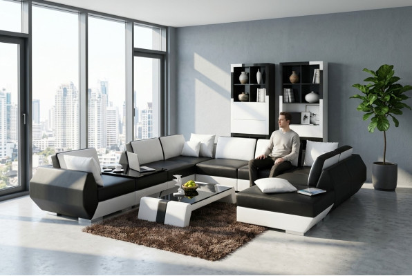 Ledersofa Couch Sofagarnitur Neu Ecksofa Eck Garnitur Design Modern Sofa R7002