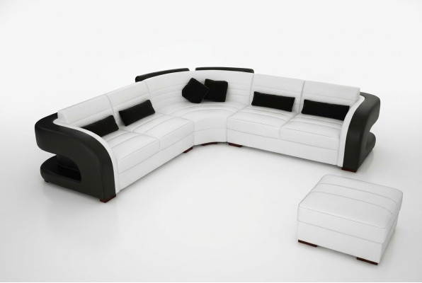 LEDERSOFA Design WOHNLANDSCHAFT COUCH GARNITUR POLSTERECKE ECKCOUCH SOFA Bergamo