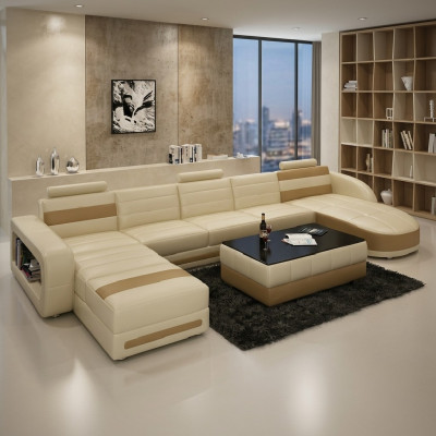 LEDERSOFA ECKSOFA COUCH DESIGNER PISA WOHNLANDSCHAFT COUCH SOFA U FORM COLO 3