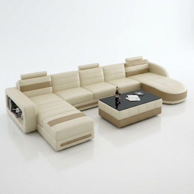 LEDERSOFA ECKSOFA COUCH DESIGNER PISA WOHNLANDSCHAFT COUCH SOFA U FORM COLO 3