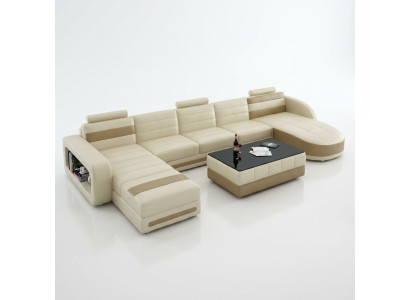 LEDERSOFA ECKSOFA COUCH DESIGNER PISA WOHNLANDSCHAFT COUCH SOFA U FORM COLO 3