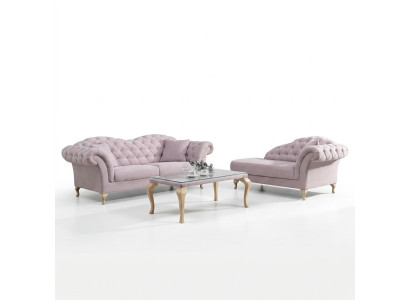 Chesterfield Sofagarnitur Sofa Polster Set Chaiselounge Klassischer Stil Couch