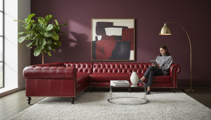 Ledersofa Chesterfield Sofa Couch Poster Eckgarnitur Eckcouch Sofas Garnitur Neu