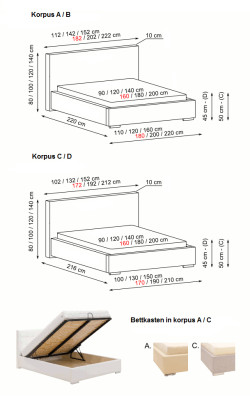 Designer Polster Doppelbett Betten Bett Schlafzimmer Ehebett Lederbett Neu 2700
