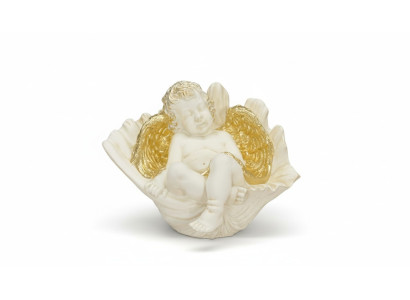Figur Skulptur Engel in Muschel 33,5cm  Skulpturen Figuren Statuen Statue 0629