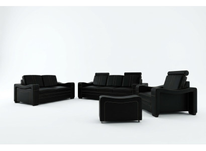 LEDERSOFA DESIGN SOFA SOFAGARNITUR 3+2+1 SOFA COUCH GARNITUR POLSTERGARNITUR