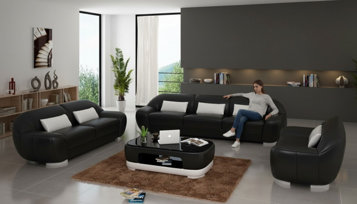 Ledersofa Couch Wohnlandschaft Ecksofa Eck Garnitur Modern Sofa Design