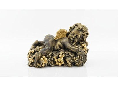 Figur Skulptur Statue schlafender Engel auf Efeu 25cm Design Skulpturen Statuen