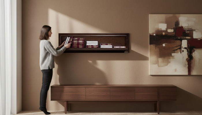 Wohnzimmer XXL Bücherregal Massiv Holz 131cm Ablage Regal Regale- Model V-P1