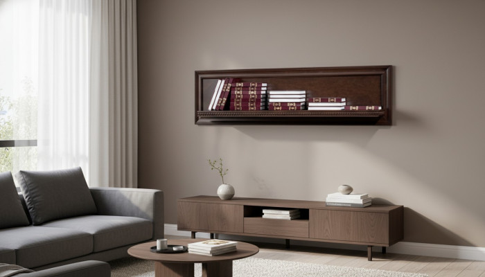 Wohnzimmer XXL Bücherregal Massiv Holz 131cm Ablage Regal Regale- Model V-P1