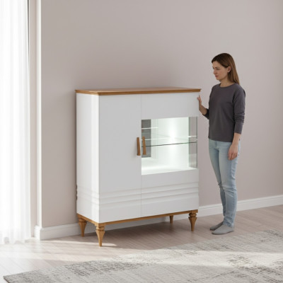 Moderner Vitrinen Schrank Wohnzimmer Hochschrank Hotel Vitrinen Aspen AS-W12