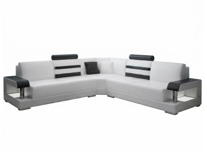 Wohnlandschaft Polster Ecke Eck Sofa Couch Garnitur Landschaft Leder Neu - 2723B
