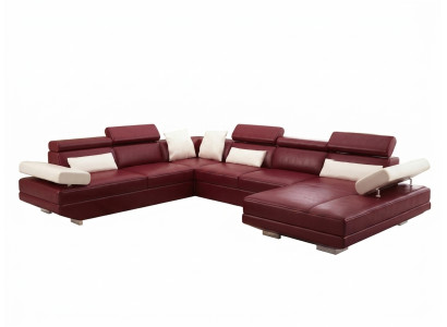 Wohnlandschaft Polster Ecke Eck Sofa Couch Garnitur Landschaft Leder AlfredA