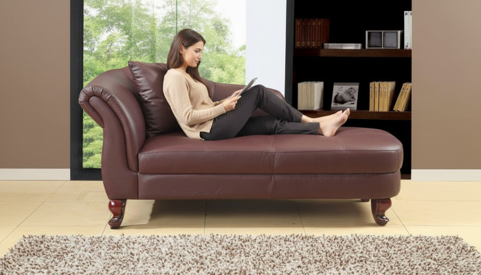 Lounge Liege Ottomane Polster Sofa Büro Relax Leder Chaiselongues Neu 1672