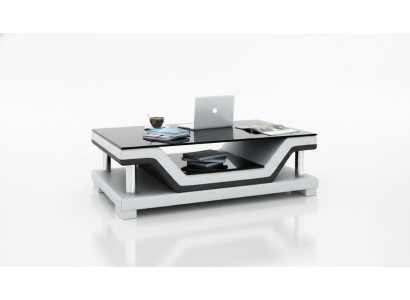 Designer Couchtisch Polster Tisch Leder Glas Moderner Tische #SB3009
