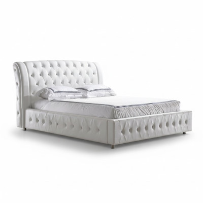 POLSTERBETT LEDERBETT BETT BETT MODELL S-9270 white 160/180/200X220CM