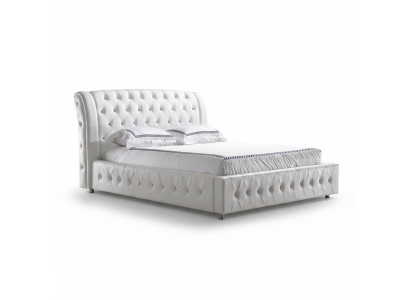 POLSTERBETT LEDERBETT BETT BETT MODELL S-9270 white 160/180/200X220CM