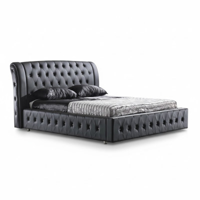 POLSTERBETT LEDERBETT BETT BETT MODELL S-9270 black 160/180/200X220CM