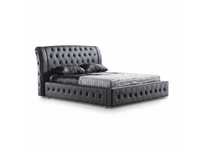 POLSTERBETT LEDERBETT BETT BETT MODELL S-9270 black 160/180/200X220CM