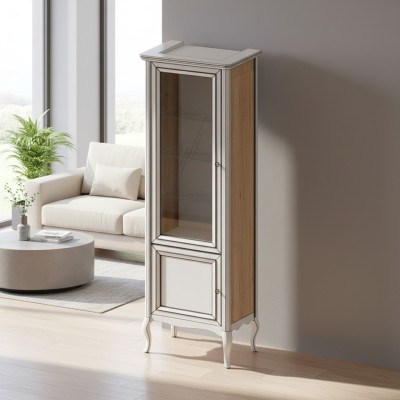 Schrank Echtes Holz Massivholz Klassische Vitrine Vitrinenschrank-Model PR-W 1-2