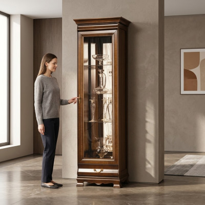 Klassische Vitrine Vitrinenschrank Vitrinen Schrank Schrankwand - Model N-W1-2
