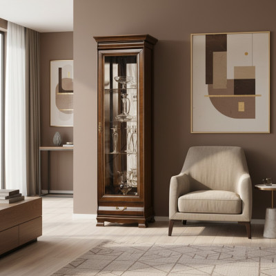 Klassische Vitrine Vitrinenschrank Vitrinen Schrank Schrankwand - Model N-W1-2