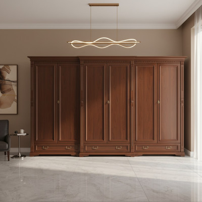 Klassische Schränke Schrank Schrankwand Kleiderschrank Massiv Kolonial Stil O6D