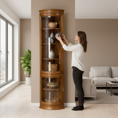 Klassische Schrank Bücherschrank Bücherregal Vitrine Vitrinenschrank Glasschrank