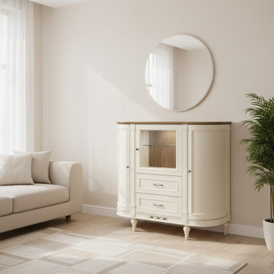 Klassische Kommode Vitrine Kommoden Vitrinenschrank Kommodenschrank FL-KB